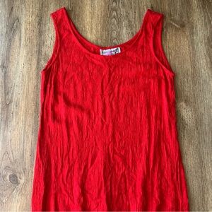 Vintage Karin Stevens Dress Red Summer Sleeveless Small Medium Petites